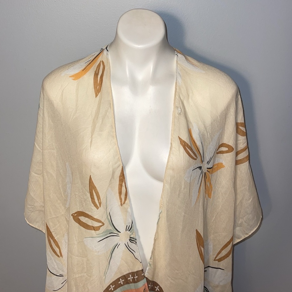 Save The Ocean ladies NWT Kimono Swim Cover-Up.  One size. Ivory. Damaged-READ - Picture 2 of 12